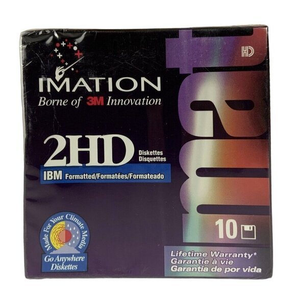 Imation 1.44 MB 2HD 3.5 in Floppy Diskettes 3 Boxes of 10 each Formated NEW - Picture 2 of 6